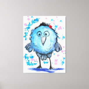 Funny Bird - Aquarell Leinwanddruck