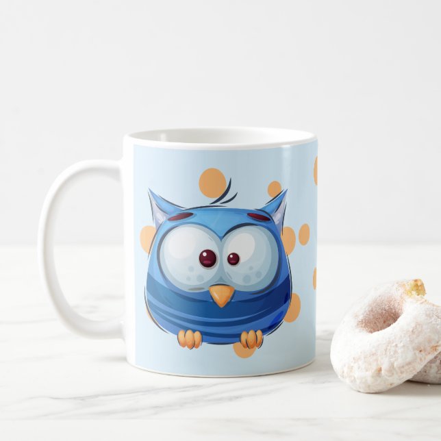 Funny Bird Collection - Blau Kaffeetasse (Mit Donut)