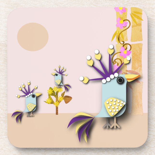 Funny Bird  Getränkeuntersetzer (Vorderseite)