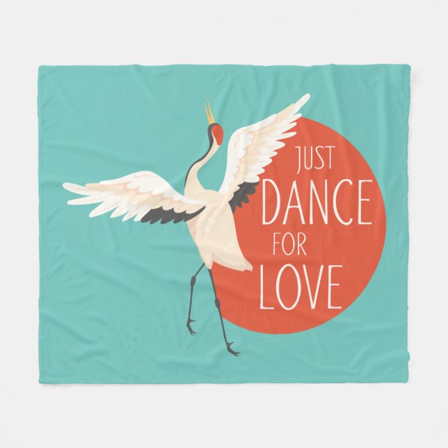 Funny Bird Message - Just Dance for Liebe 1 Fleecedecke (Vorderseite (Horizontal))