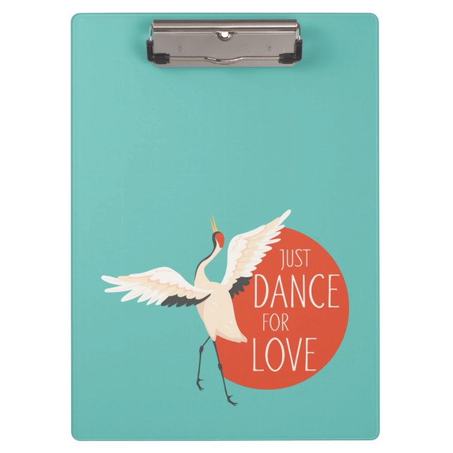 Funny Bird Message - Just Dance for Liebe 1 Klemmbrett (Vorderseite)