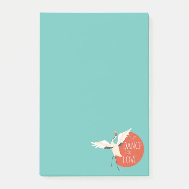 Funny Bird Message - Just Dance for Liebe 1 Post-it Klebezettel (Vorderseite)