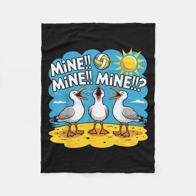 Funny Bird Pielen Volleyball Mine Game Day Vibes Fleecedecke (Vorderseite)