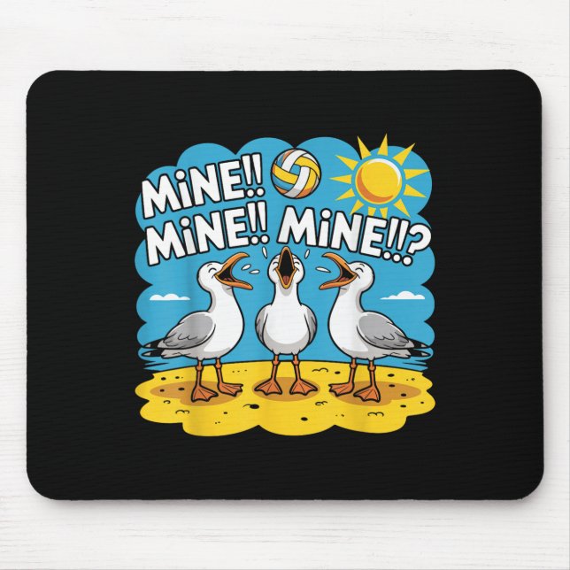 Funny Bird Pielen Volleyball Mine Game Day Vibes Mousepad (Vorne)