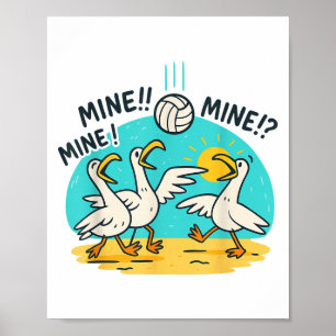 Funny Bird Pielen Volleyball Mine Game Day Vibes Poster