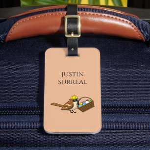 Funny Bird w Colorful Eggs Basket Personalisiere Gepäckanhänger