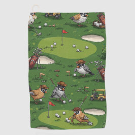 Funny Birdie Golfers in Vintager Szene Golfhandtuch