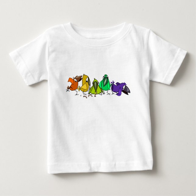 Funny Birds Baby T - Shirt Geschenk (Vorderseite)