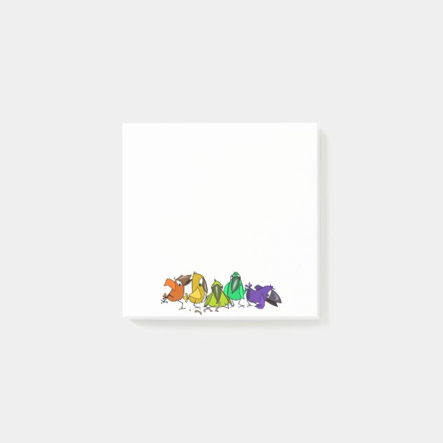 Funny Birds Sticky Notes Post-it Klebezettel (Vorderseite)