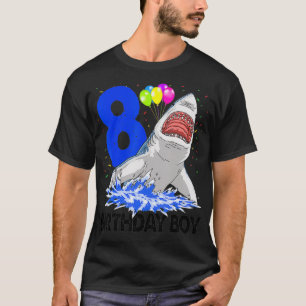 Funny Birthday Boy 8 Shark T-Shirt Frauen Feier