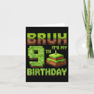 Funny Birthday Boy Bruh sein 9. Geburtstag Game P Karte