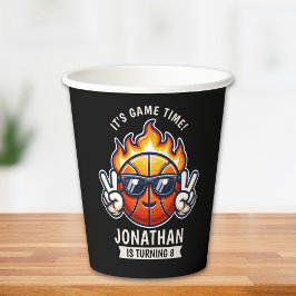 Funny Birthday Boy with Basketball Theme Pappbecher