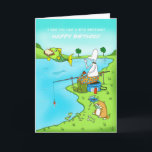 Funny Birthday Brother Fisherman Card mit Fisch Karte<br><div class="desc">Dies ist eine lustige Angelkarte, die ich sicher für alle Fischer ideal ist, die zum Geburtstag einen Fisch fangen wollen, aber der Fisch hat gerade sein Sandwich genommen, von dem er nur einen Biss genommen hat, und die fette Katze frisst die Fische, die herausspringen, um den Köder zu bekommen, der...</div>