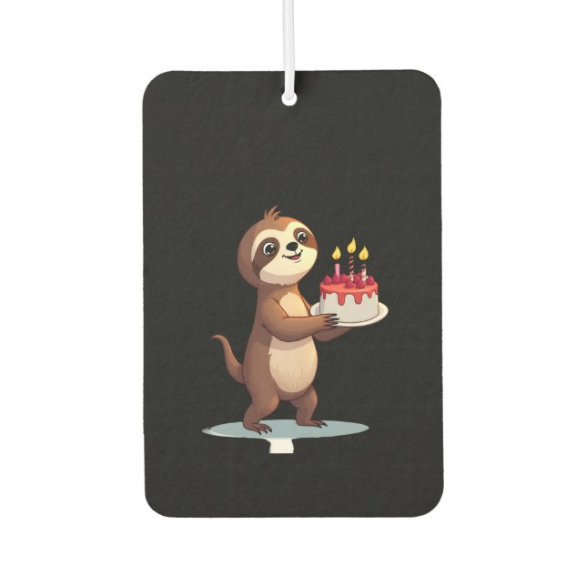 Funny Birthday Cake with Sloth Costume for Boys an Autolufterfrischer (Vorderseite)