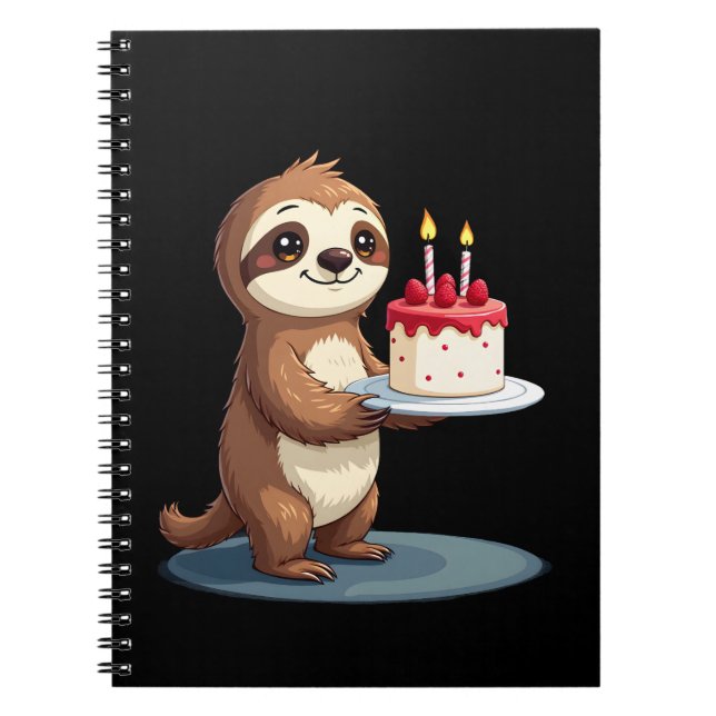 Funny Birthday Cake with Sloth Costume for Boys an Notizblock (Vorderseite)