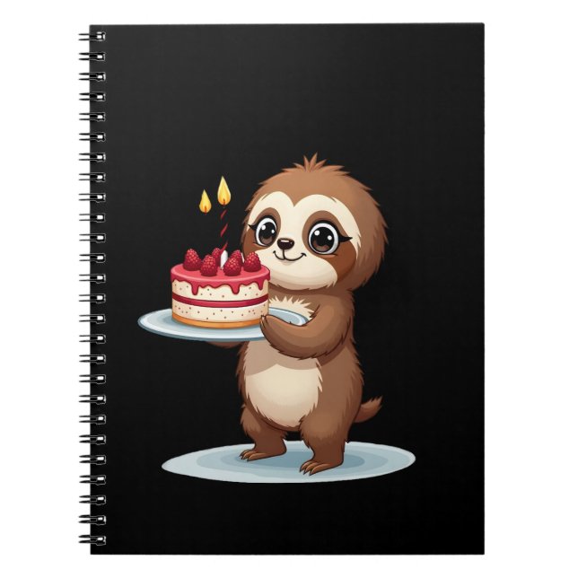 Funny Birthday Cake with Sloth Costume for Boys an Notizblock (Vorderseite)