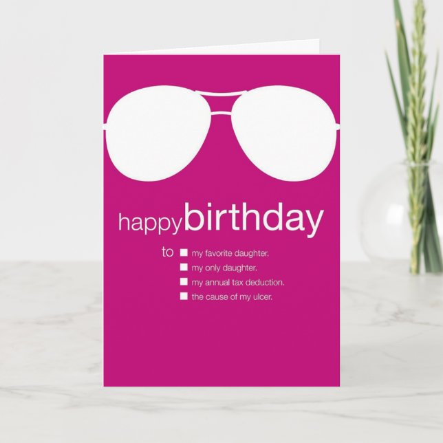 Funny Birthday Card an Tochter Karte (Vorderseite)