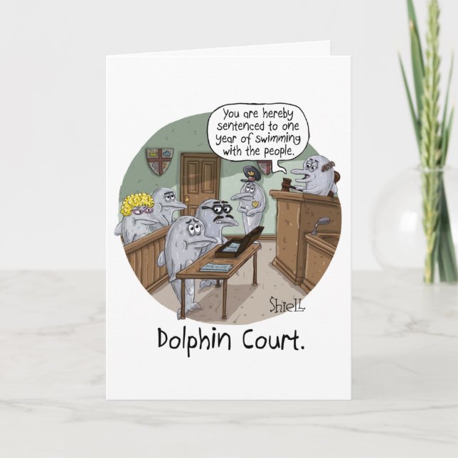 FUNNY BIRTHDAY CARD and GIFT with NIEDLICH DOLPHIN Karte (Vorderseite)