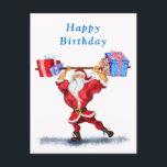 Funny Birthday Card Bodybuilder Santa mit Geschenk Postkarte<br><div class="desc">Happy Birthday Cards - Bodybuilder Santa Claus mit Geschenken - Fun Cartoon Painting Funny Collection - Wählen / Fügen Sie Ihren einzigartigen Text / Name / Farbe - Make Your Special Gift - Neu vergrössern und verschieben oder entfernen und fügen Sie Elemente / Text mit Anpassungs-Tool! Malerei und Design von...</div>
