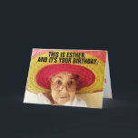 FUNNY BIRTHDAY CARD FOR FRIEND, NIEDLICHE ALTE LAD KARTE<br><div class="desc">DAS IST ESTHER UND ES IST DEIN GEBURTSTAG. TUN SIE NICHTS,  WAS ESTHER NICHT MACHEN WÜRDE UND HABEN EINEN GLÜCKLICHEN GEBURTSTAG.</div>