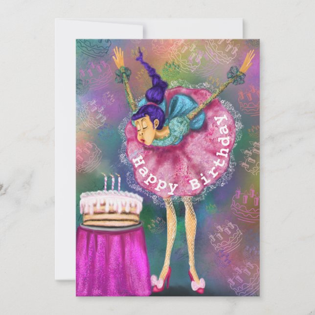 Funny Birthday Card Frauen blasen Kerzen aus (Vorderseite)