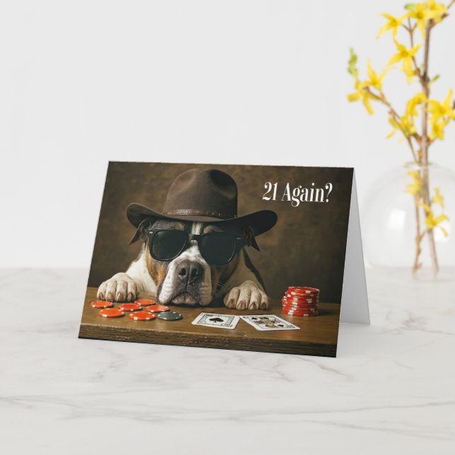 Funny Birthday Card für Ihm Gambling Cards Karte (Gelbe Blume)