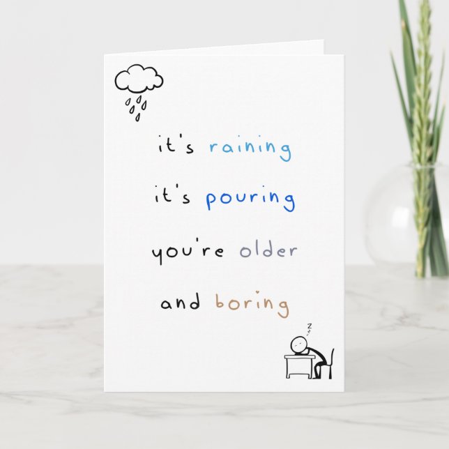 Funny Birthday Card, Gentle Roast, Light Humor Karte (Vorderseite)