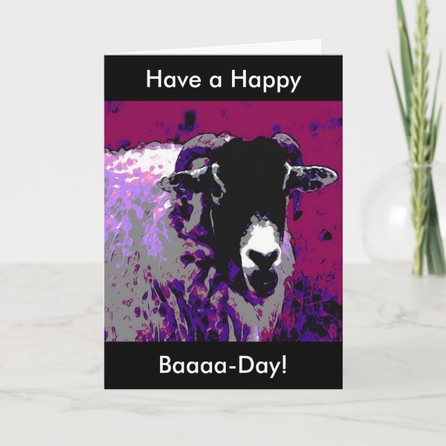 Funny Birthday Card haben ein glückliches Baa Day  Karte (Vorderseite)
