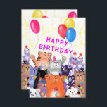 Funny Birthday Card Happy Cat Party<br><div class="desc">Hübsche Geburtstagskarten mit Happy Cat Party Cartoon Zeichnend Niedliche Funny Cats Geburtstagsfeier - Anpassbar - oder wählen / Ihren einzigartigen Text / Schriftart / Farbe / Größe hinzufügen - Ihre besondere Karte Geschenk machen - Vergrössern und verschieben oder entfernen und hinzufügen Elemente / Bild mit Anpassungs-Tool ! Zeichn und Design...</div>