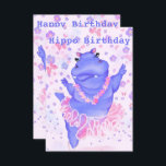Funny Birthday Card Happy Hippo Ballet Dancer<br><div class="desc">Funny Geburtstagskarten mit Prima Ballerina Hippo Happy Ballet Dancer - MIGNED Painting Design - Anpassbar</div>