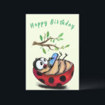 Funny Birthday Card Happy Ladybug mit Telefon<br><div class="desc">Funny Geburtstagskarten mit Happy Little Ladybug mit Telefon - oder wählen / Fügen Sie Ihren einzigartigen Text / Farbe - Machen Sie Ihr einzigartiges Geschenk - Neu vergrössern und verschieben oder entfernen und fügen Sie Elemente mit dem Anpassungs-Tool! - Zeichn und Design von MIGNED. Sie können meine Designs auch auf...</div>