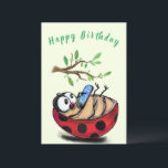 Funny Birthday Card Happy Ladybug mit Telefon<br><div class="desc">Funny Geburtstagskarten mit Happy Little Ladybug mit Telefon - oder wählen / Fügen Sie Ihren einzigartigen Text / Farbe - Machen Sie Ihr einzigartiges Geschenk - Neu vergrössern und verschieben oder entfernen und fügen Sie Elemente mit dem Anpassungs-Tool! - Zeichn und Design von MIGNED. Sie können meine Designs auch auf...</div>