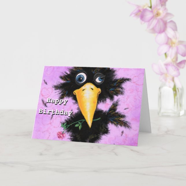 Funny Birthday Card in Liebe Crow Karte (Orchidee)