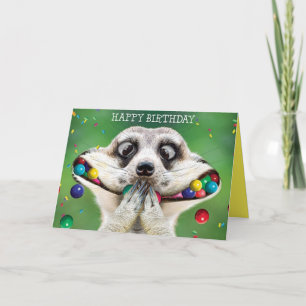 Funny Birthday Card - Meerkat Karte