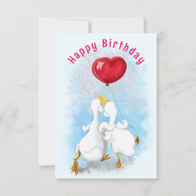 Funny Birthday Card mit Couple Duck Liebe Karte (Vorderseite)