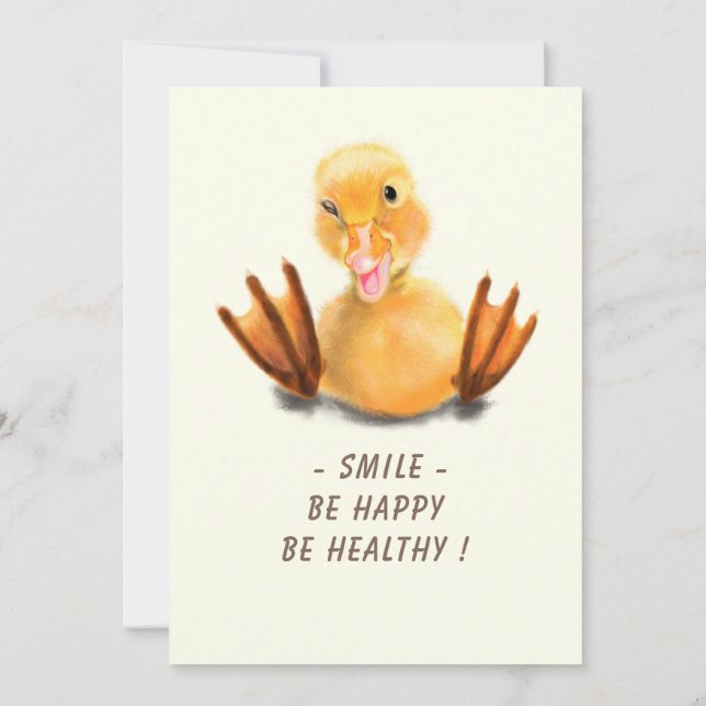 Funny Birthday Card mit Happy Duck - Benutzerdefin Karte (Rückseite)