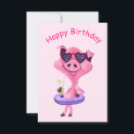 Funny Birthday Card mit Happy Party Pig Karte<br><div class="desc">Funny Geburtstagskarte mit Happy Party Pig - Anpassbar - oder wählen / Ihren einzigartigen / Namen / Farben / Schriftart / Größe / mehr - Make Your Special Card / Gift - Neu vergrössern und verschieben oder entfernen und hinzufügen / Text mit Anpassungs-Tool ! Malerei und Design von MIGNED. Bitte...</div>
