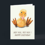 Funny Birthday Card mit Happy Yellow Duck Karte<br><div class="desc">Glückliche Geburtstagskarte mit Funny Yellow Duck Playful Wink Happy Lächeln Cartoon Zeichn und Text - Wählen / Fügen Sie Ihren einzigartigen Text / Schriftart / Farbe - Make Your Special Gift - Vergrössern und verschieben oder entfernen und fügen Sie Elemente / Bild mit Anpassungs-Tool! - Zeichn und Design von MIGNED....</div>