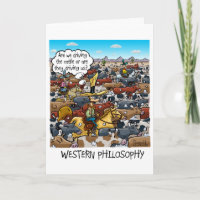 Funny Birthday Card mit Western Philosophie