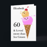 Funny Birthday Card Niedlich Ice Creme Add Year &  Karte<br><div class="desc">Bringen Sie jemandem mit dieser niedlichen Eiskarte ein Lächeln zum Geburtstag. Erdbeere und Vanille mit einer Kirsche oben. Bearbeiten Sie den Namen,  das Alter und die Meldung einfach innerhalb der Vorlage.</div>