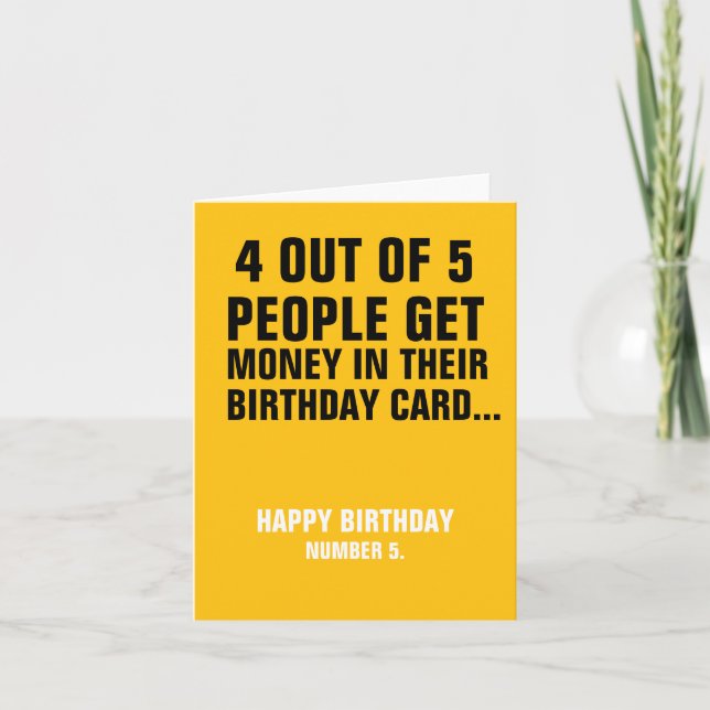 Funny Birthday Card "Not Everyone Gets Cash" Karte (Vorderseite)