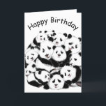 Funny Birthday Card Panda Family Karte<br><div class="desc">Pandas Family Funny Geburtstagskarten - MIGNED Painting - Anpassbar</div>
