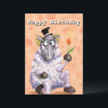 Funny Birthday Card Romantischer Ram mit Blume<br><div class="desc">Happy Birthday Cards mit Romantic Ram Funny - oder Fügen Sie Ihren Text / Name - MIGNED Malerei.</div>