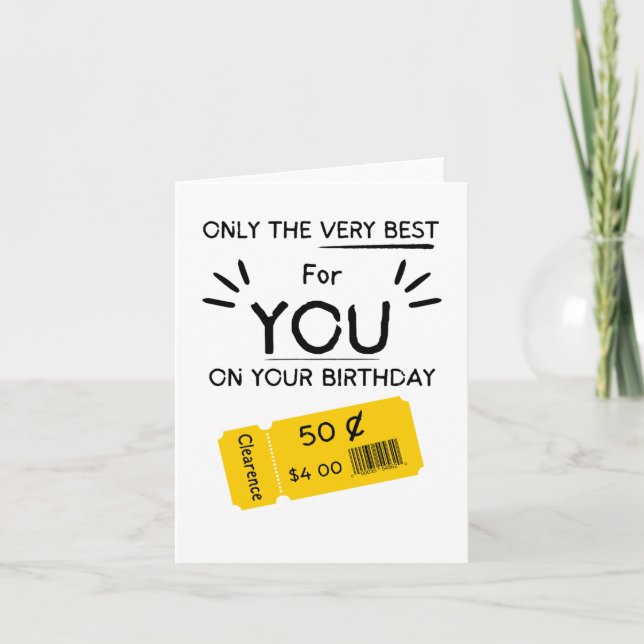 Funny Birthday Card Rude Sarcastic Clearance Einladung (Vorderseite)