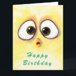 Funny Birthday Card Überraschte Hühneraugen Karte<br><div class="desc">Geburtstagskarten mit Niedlichem Gelbhühnchen Überraschende Große Augen - Gemälde - Anpassbar - oder wählen / Ihren einzigartigen Text hinzufügen - Name / Farben / Schriftart / Größe / Elemente - Bild / mehr - Machen Sie Ihre besondere Geburtstagskarte Geschenk - Verkleinern und verschieben oder entfernen und fügen Sie Elemente /...</div>