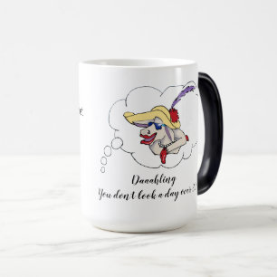 Funny Birthday elegante Cartoon Kuh 50 & fabelhaft Verwandlungstasse