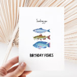 Funny Birthday Fields Birthday Card<br><div class="desc">Geburtstagsfische zu versenden - lustige Geburtstagskarte mit einer Abbildung von drei Fischen.</div>