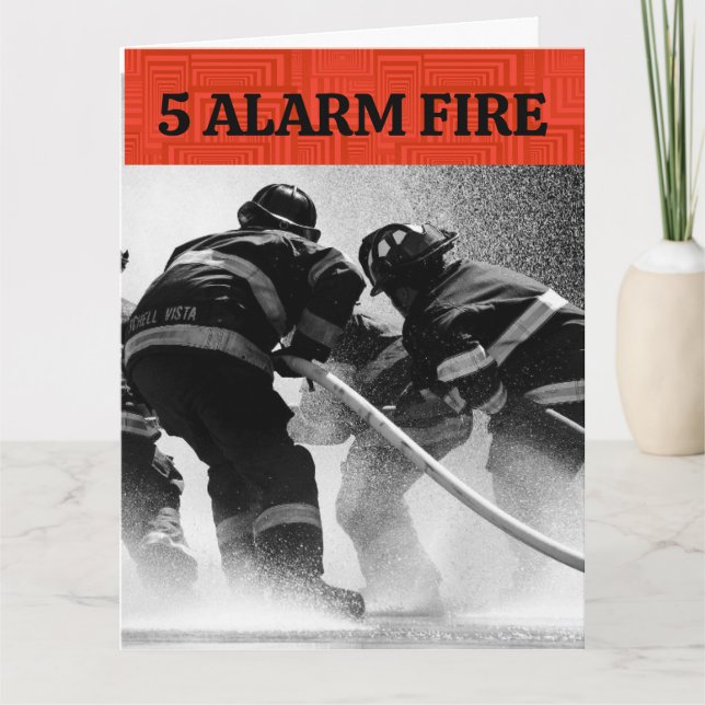 FUNNY BIRTHDAY FIREFIGHTERS GREETING CARD FÜR IHR KARTE (Vorderseite)