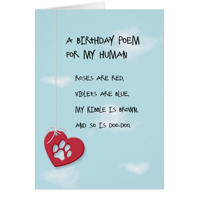 Funny Birthday Gedicht vom Hund (Vorne)
