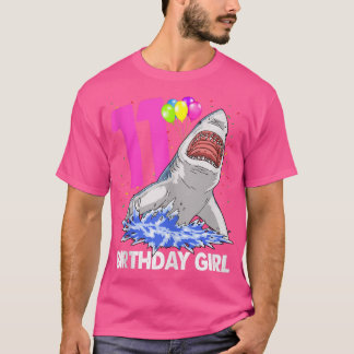 Funny Birthday Girl 11 SharkWomen Celebration Gesc T-Shirt